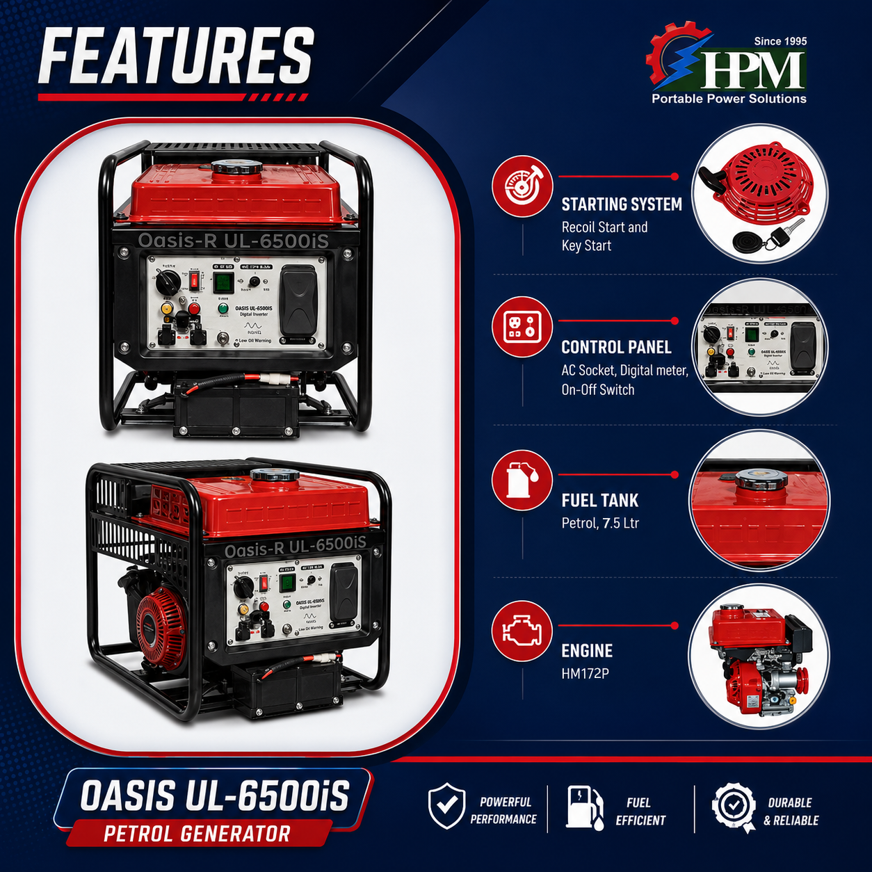 5.5 KVA Smart Portable Inverter Generator Oasis UL-6500is - Paralleling & Remote Start